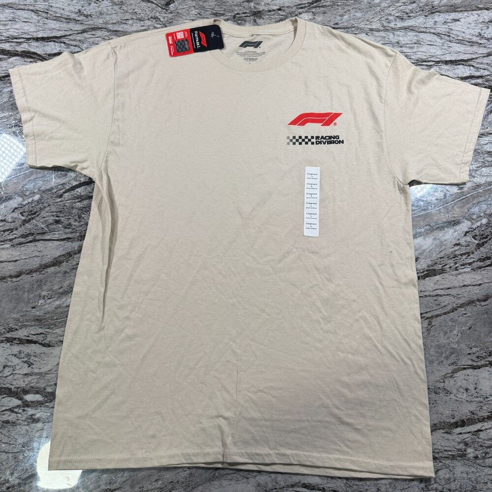 BRAND NEW Authentic Formula 1 Hybrid Graphic Shirt Beige Large